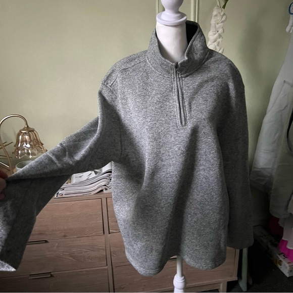 IZOD Heather Grey Half-Zip Mockneck Long-Sleeve Pullover Thick Sweater Shirt XXL - Picture 15 of 16